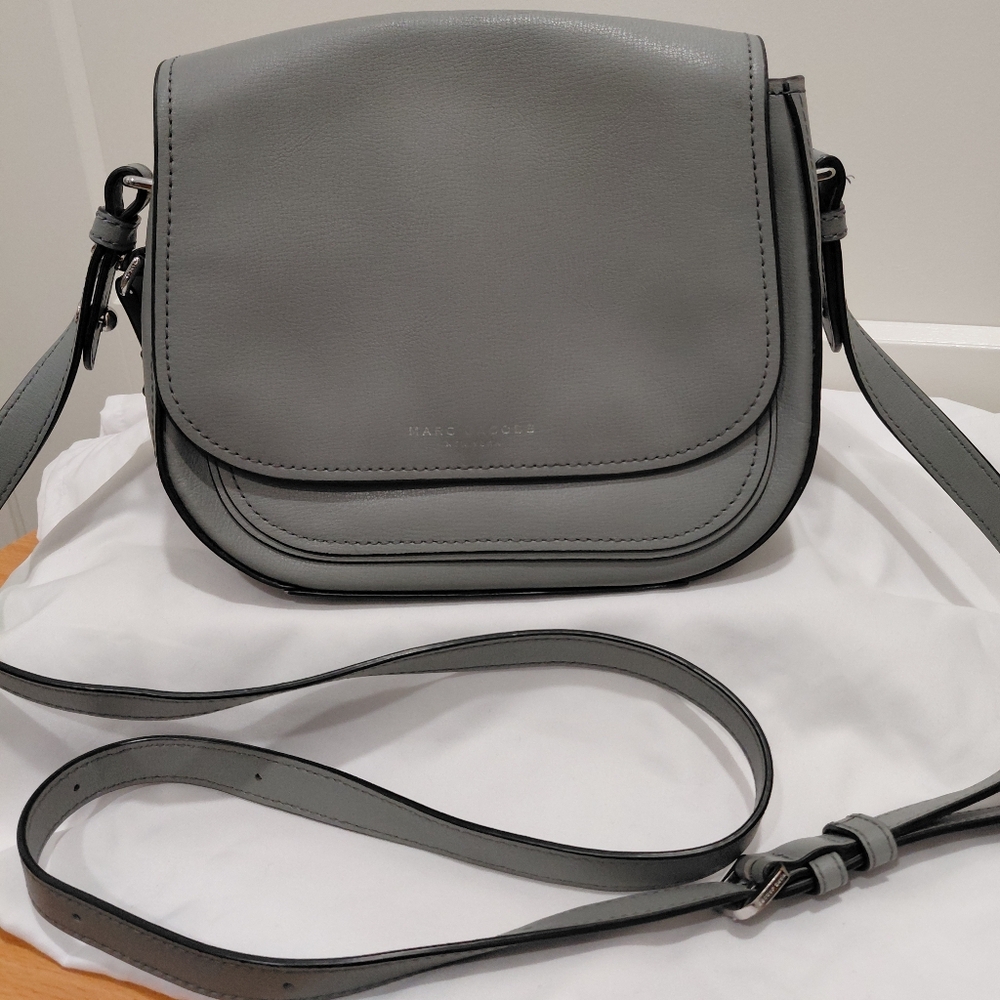 Marc Jacobs New York "Rider" Gray Leather Crossbody Handbag